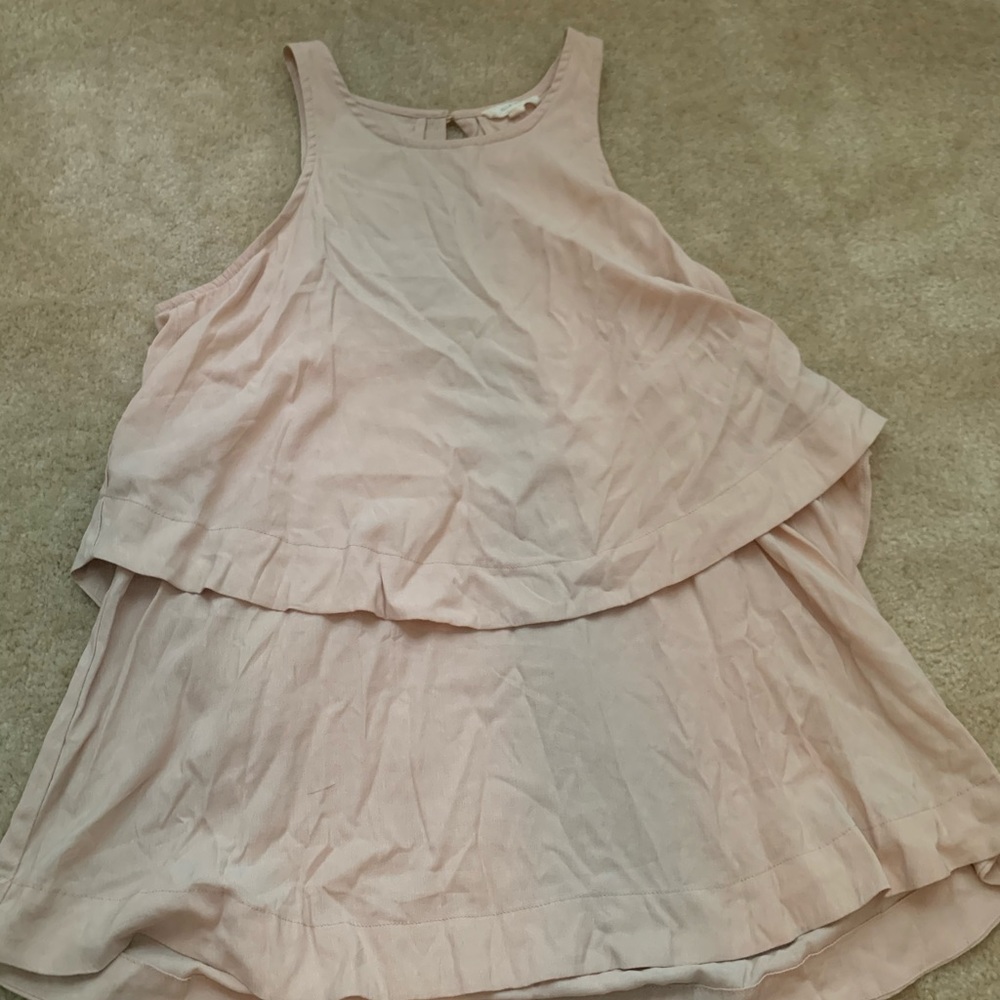 Blush layered tank top